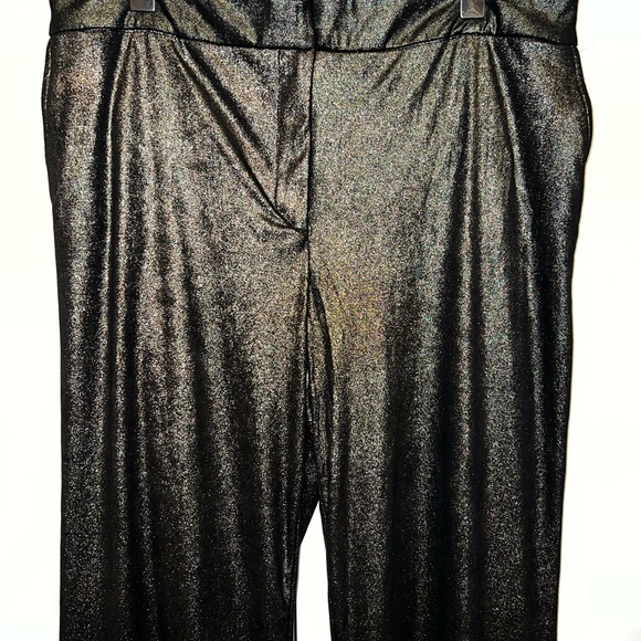 Joie Coated Metallic Gold Wide Leg Dress Pants - Picture 2 of 13